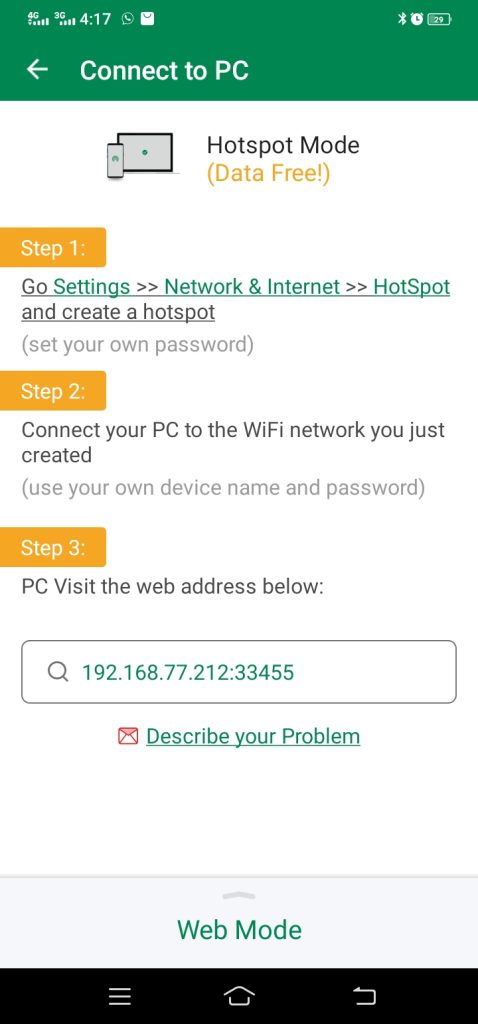 Xender Connect to PC